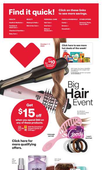 CVS Pharmacy Flyer - 10/01/2023 - 10/07/2023.
