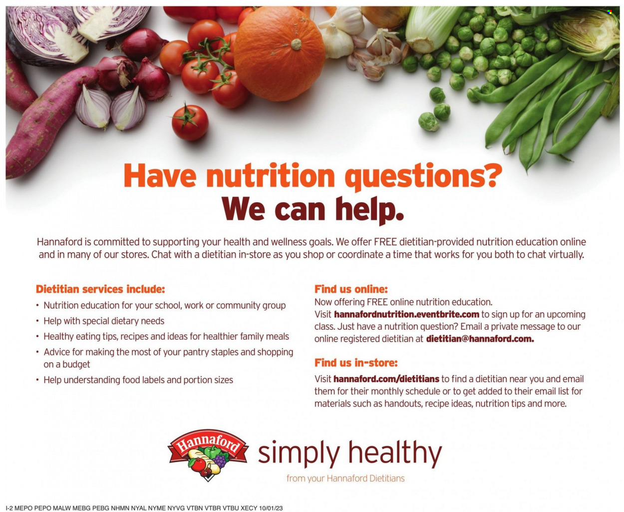 Hannaford ad - 10/01/2023 - 10/07/2023. Page 19