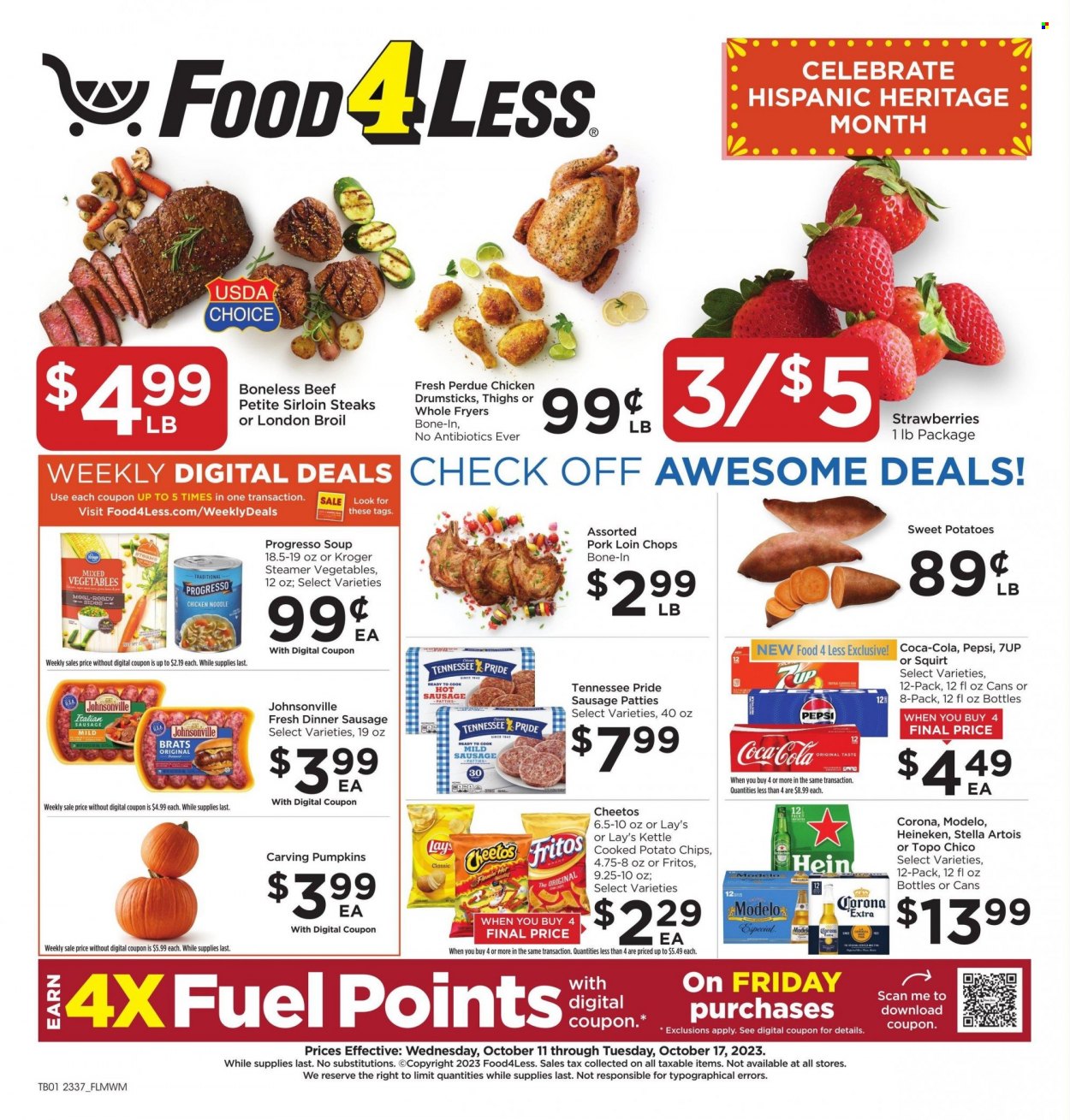 Food 4 Less ad - 10/11/2023 - 10/17/2023. Page 1