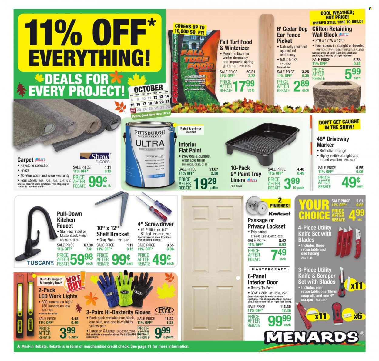 Menards ad - 10/12/2023 - 10/22/2023. Page 1