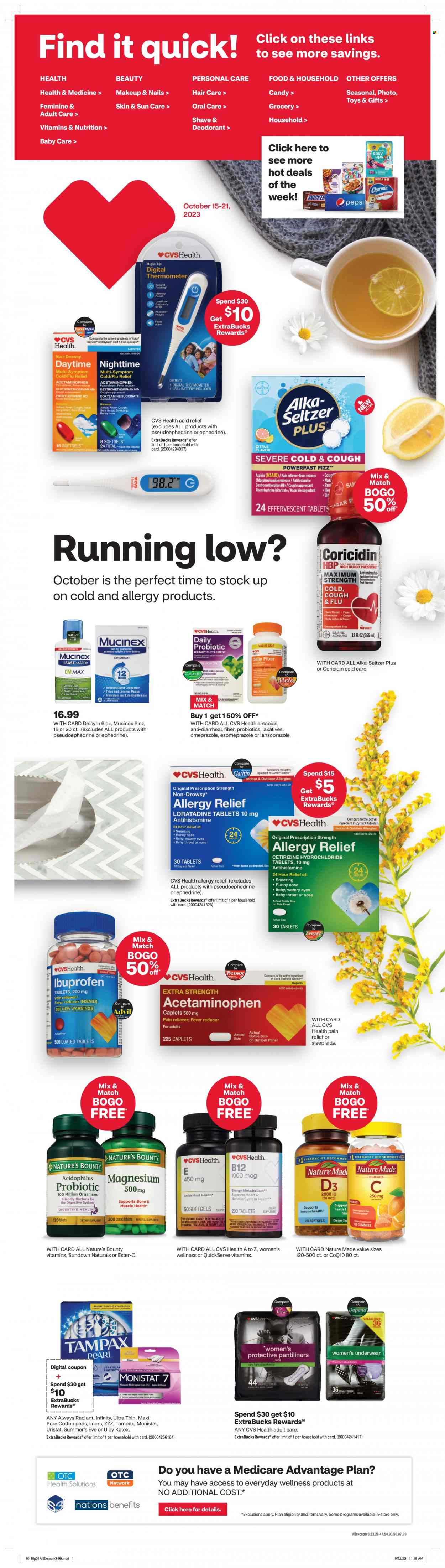 CVS Pharmacy ad - 10/15/2023 - 10/21/2023. Page 1