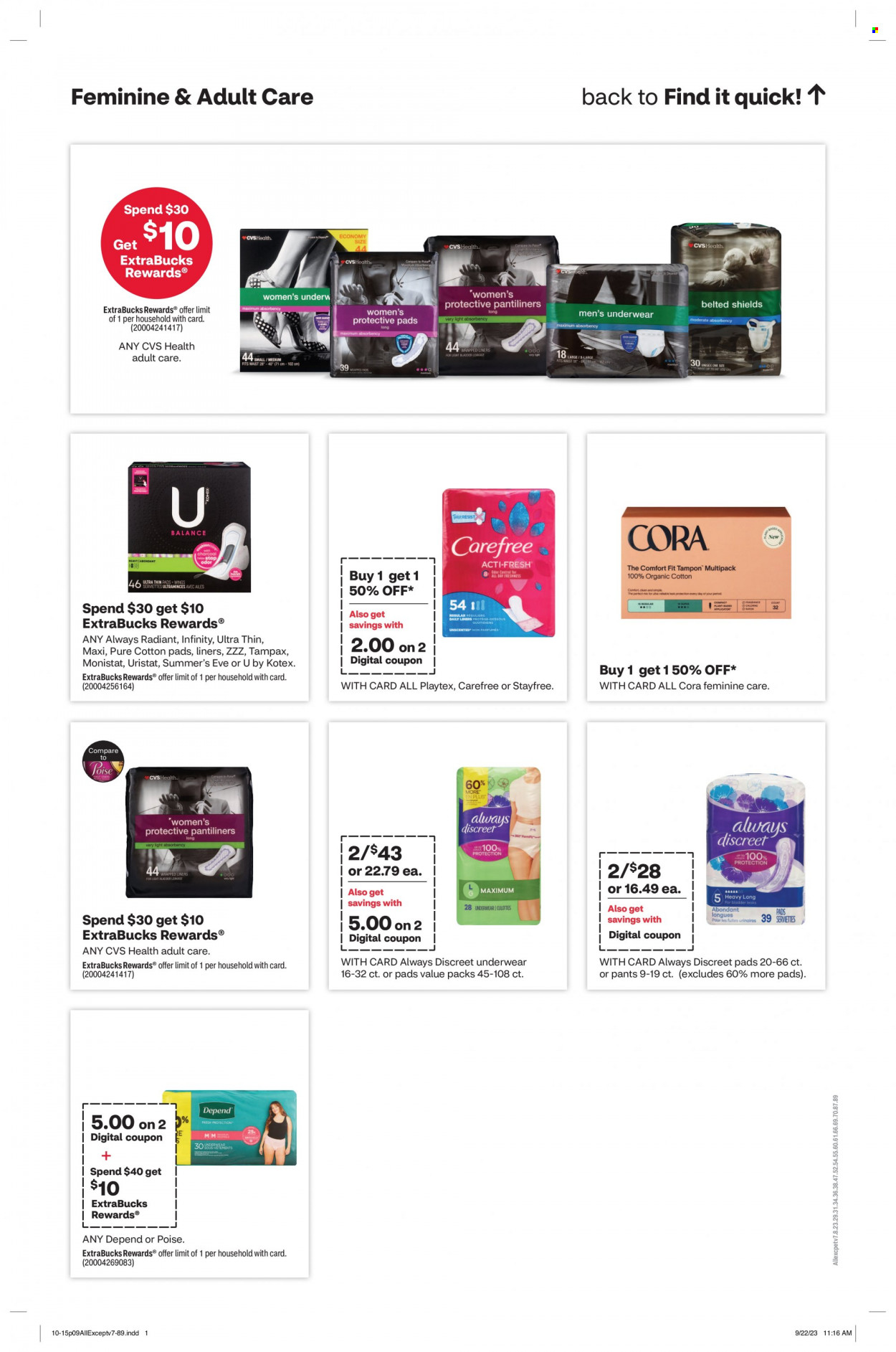 CVS Pharmacy ad - 10/15/2023 - 10/21/2023. Page 9