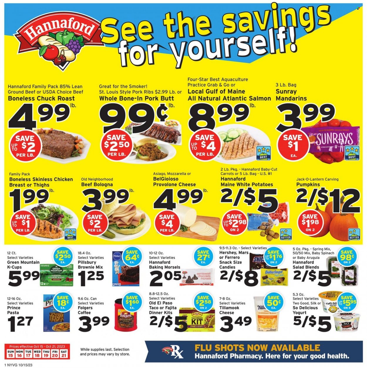Hannaford ad - 10/15/2023 - 10/21/2023. Page 1