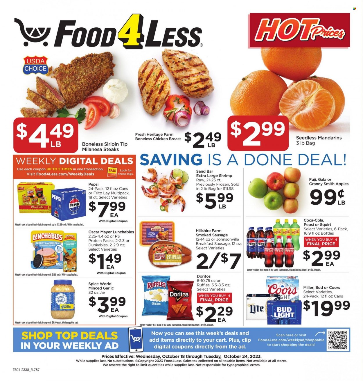 Food 4 Less ad - 10/18/2023 - 10/24/2023. Page 1