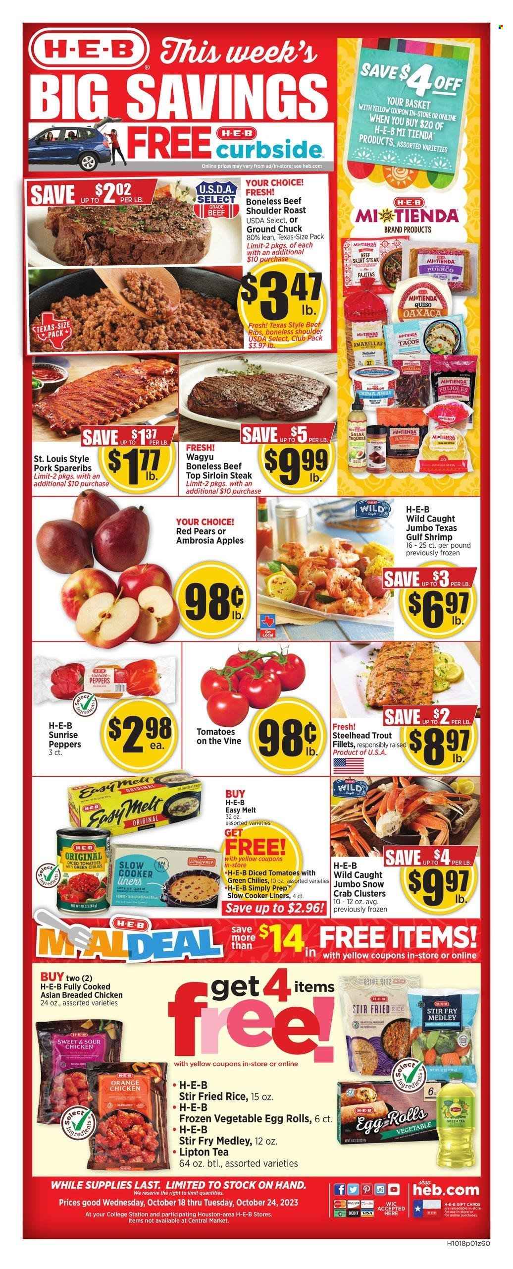 H-E-B ad - 10/18/2023 - 10/24/2023. Page 1