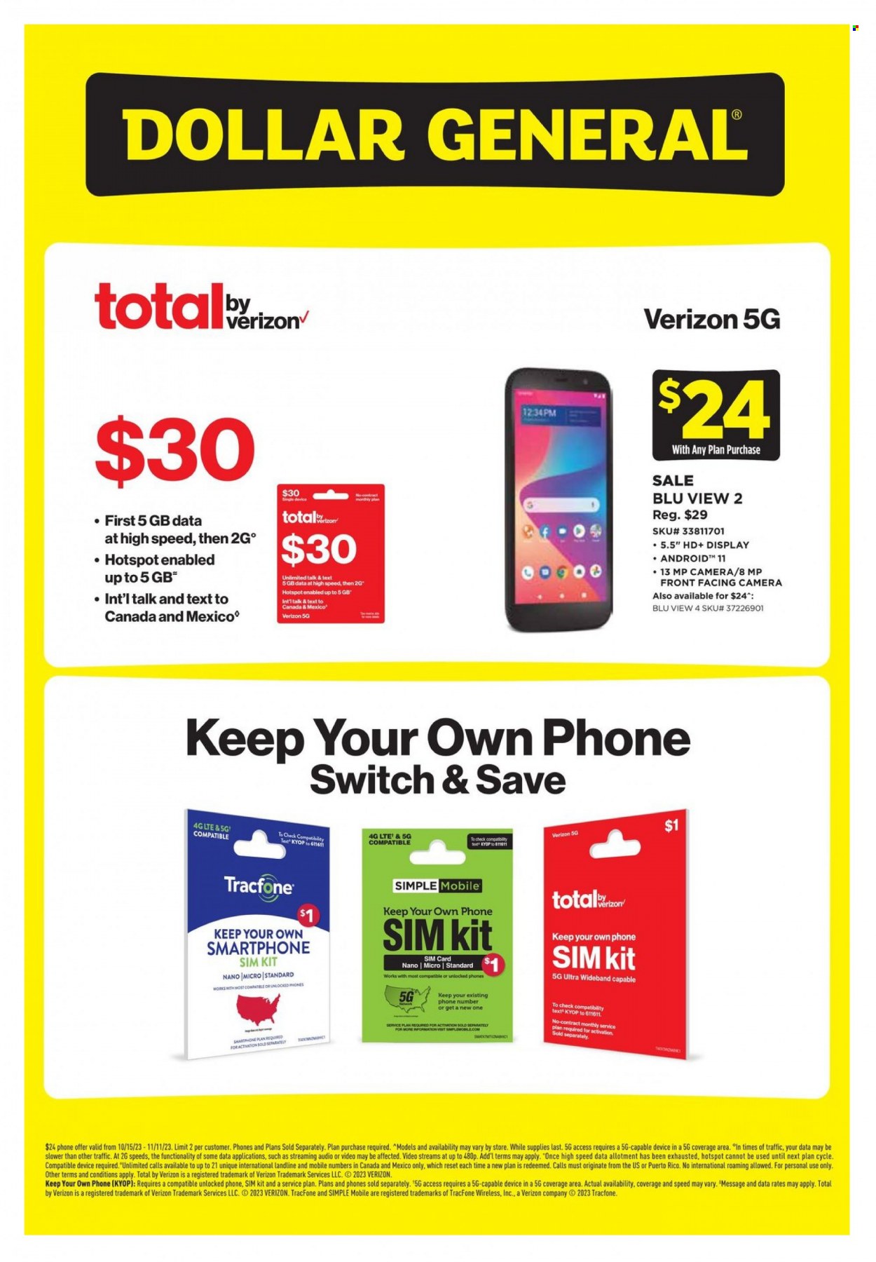 Dollar General ad - 10/22/2023 - 11/11/2023. Page 1