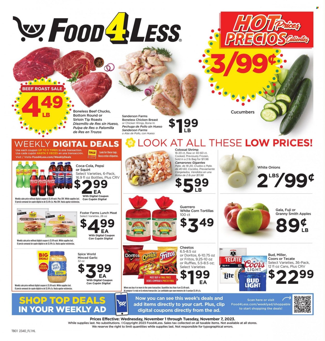 Food 4 Less ad - 11/01/2023 - 11/07/2023. Page 1