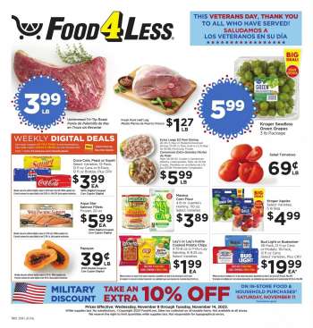 Food 4 Less Flyer - 11/08/2023 - 11/14/2023.