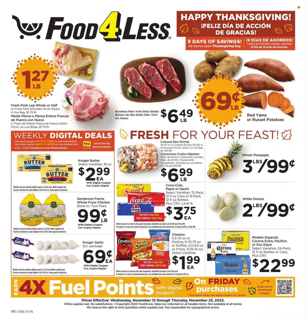 Food 4 Less ad - 11/15/2023 - 11/23/2023. Page 1