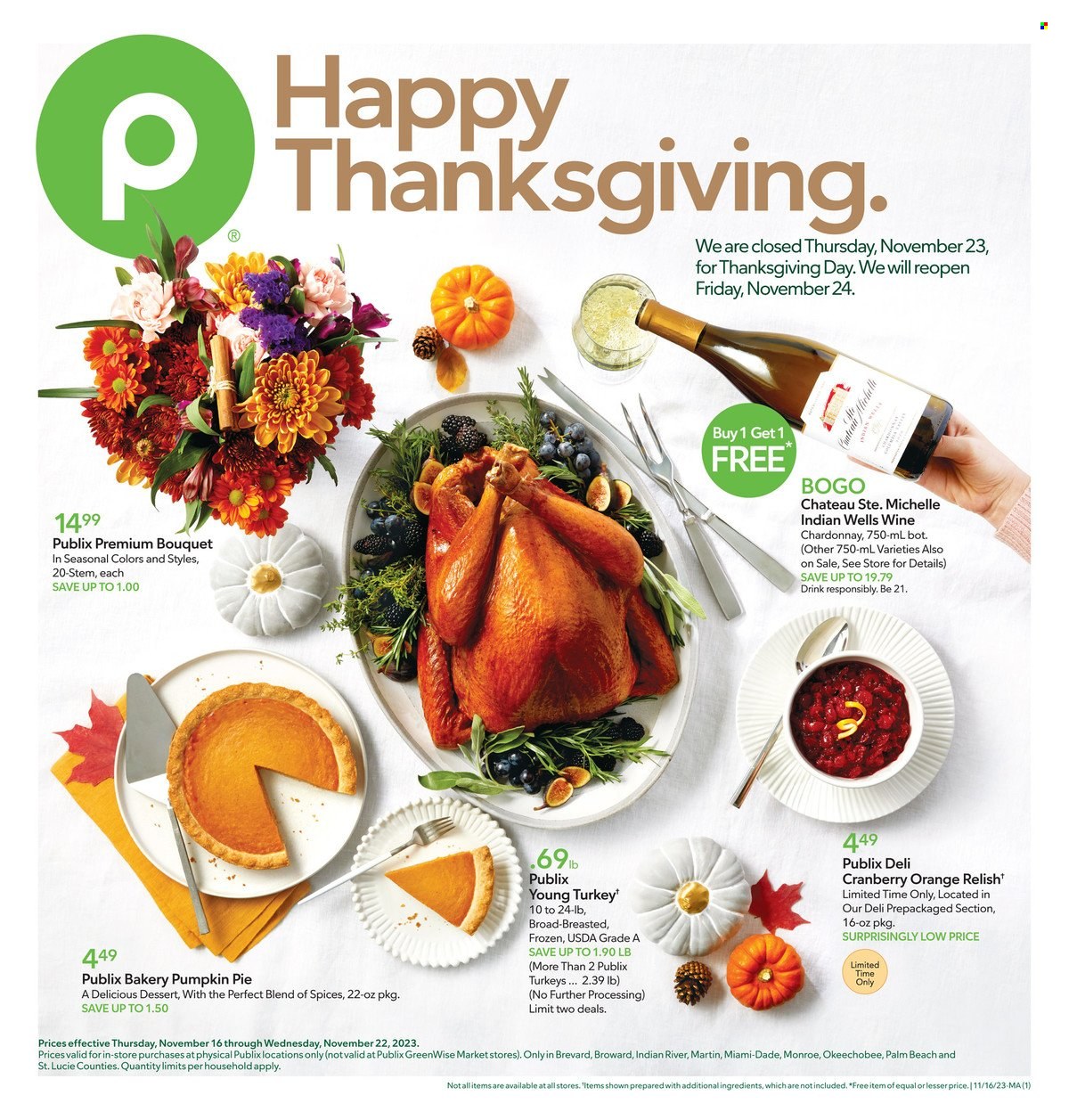 Publix ad - 11/16/2023 - 11/22/2023. Page 1