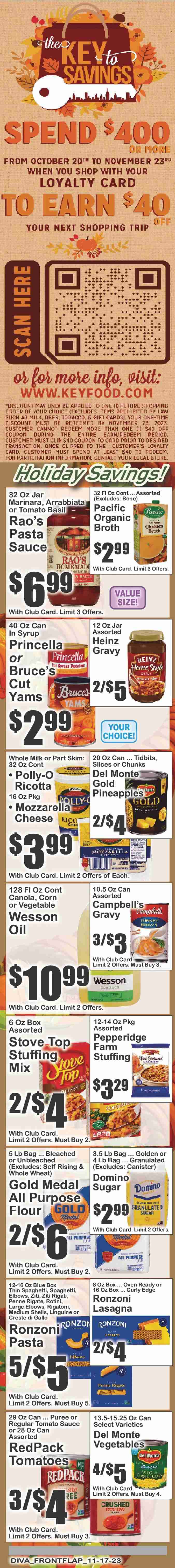 Key Food ad - 11/17/2023 - 11/23/2023. Page 9