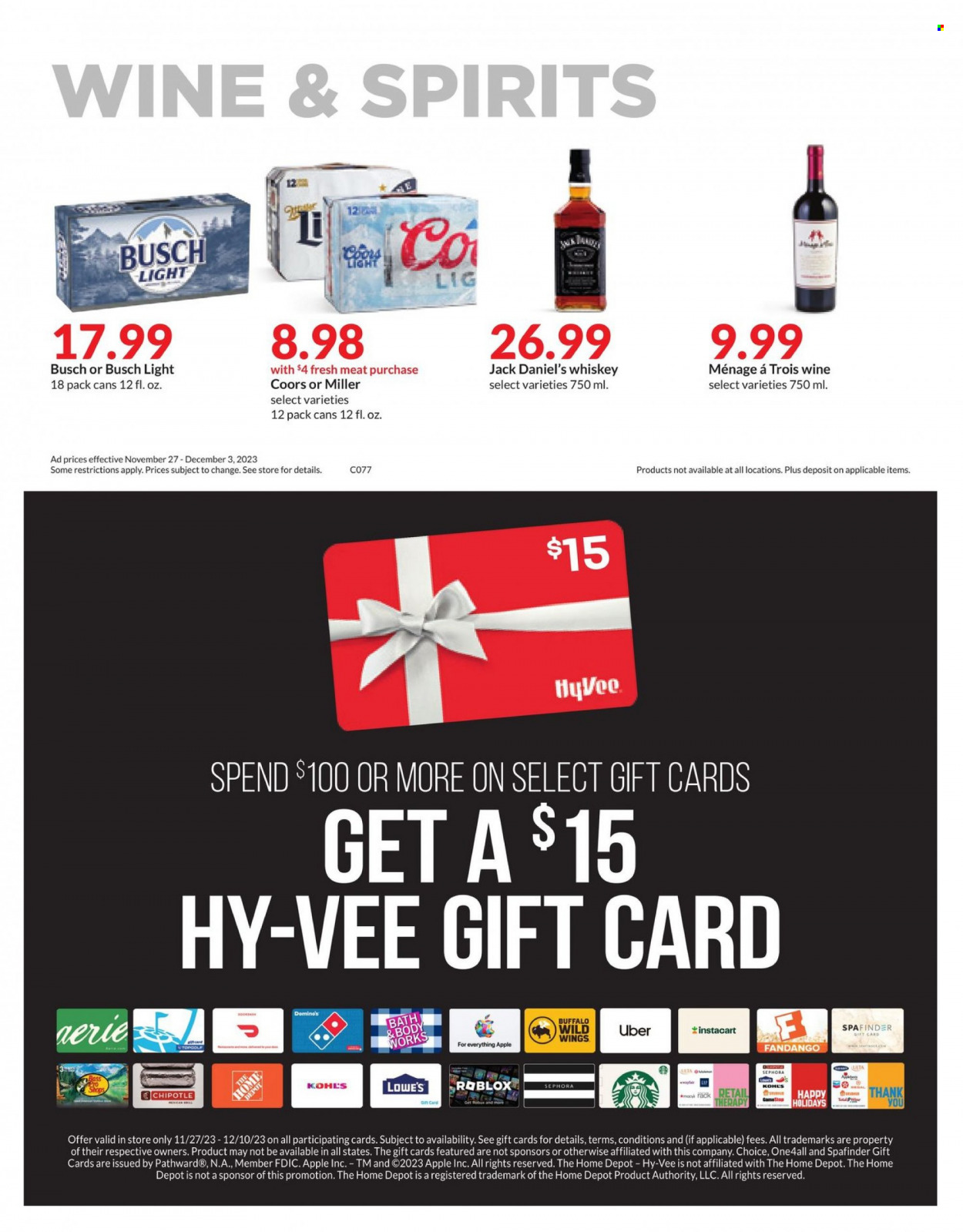 Hy-Vee ad - 11/27/2023 - 12/03/2023. Page 8