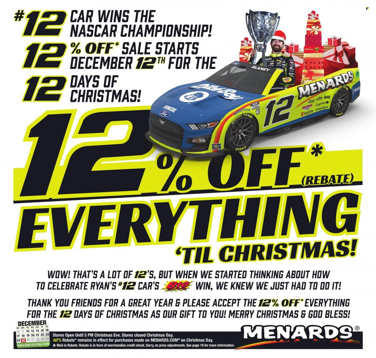 Menards ad - 12/12/2023 - 12/25/2023. Page 1