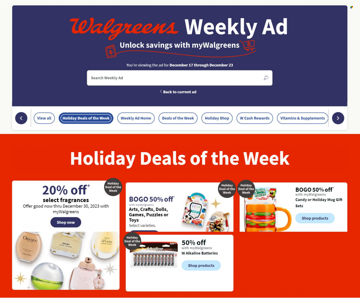 Walgreens ad - 12/17/2023 - 12/23/2023. Page 1