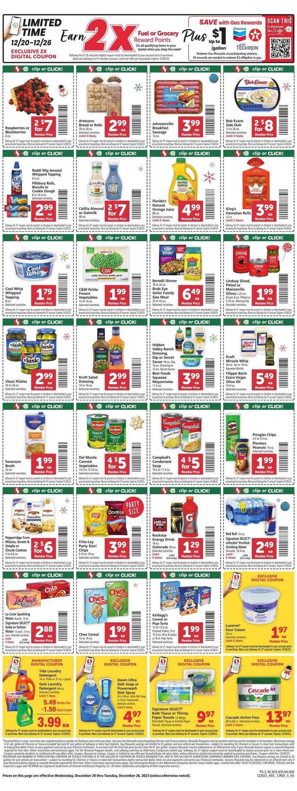 Safeway ad - 12/20/2023 - 12/26/2023. Page 3