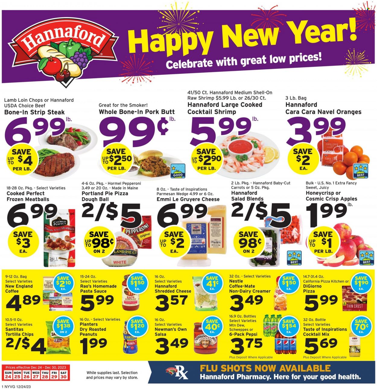 Hannaford ad - 12/24/2023 - 12/30/2023. Page 1