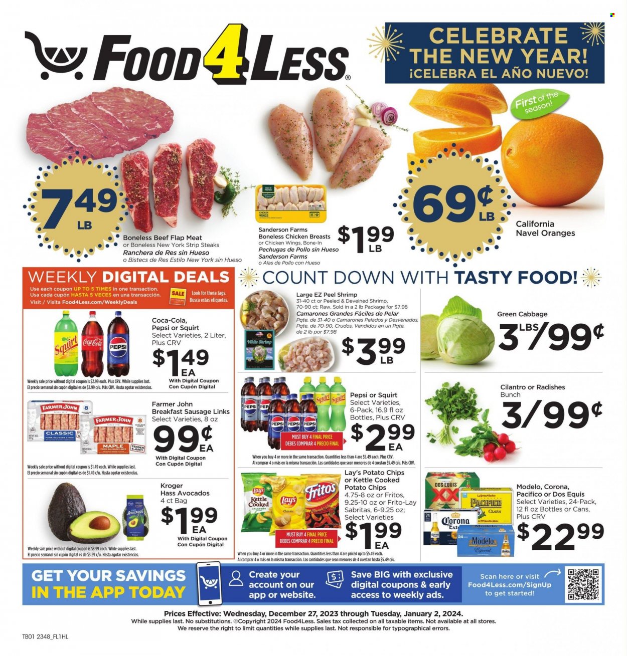 Food 4 Less ad - 12/27/2023 - 01/02/2024. Page 1