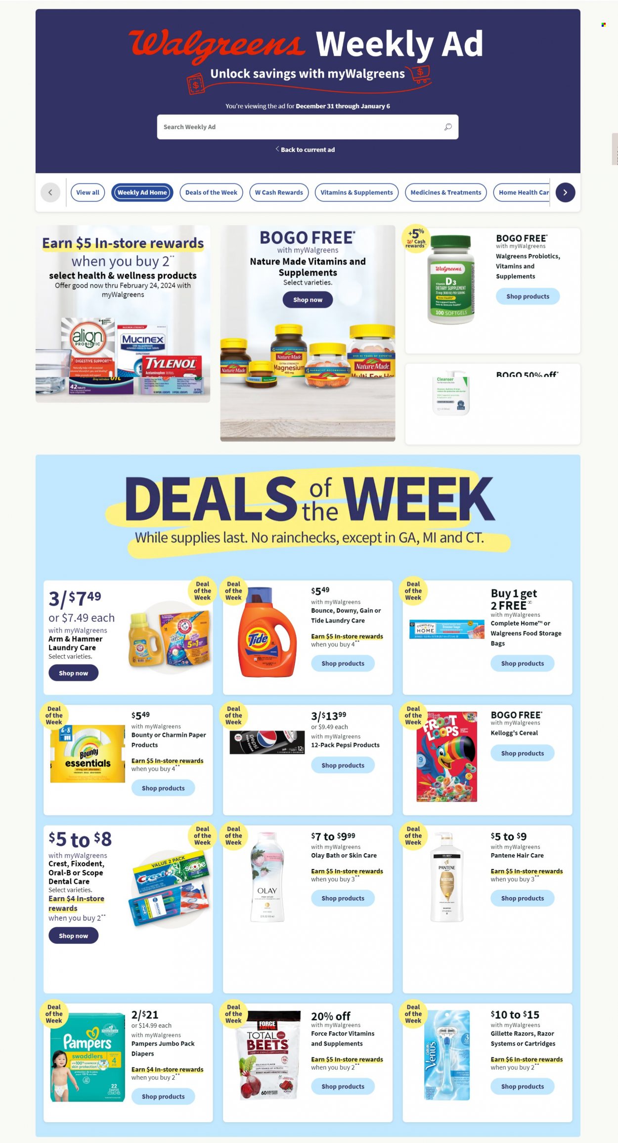 Walgreens ad - 12/31/2023 - 01/06/2024. Page 1
