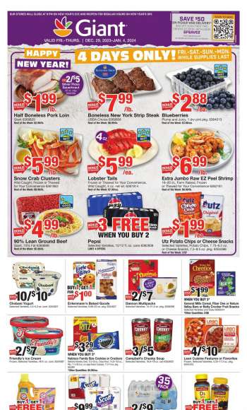 Giant Food Flyer - 12/29/2023 - 01/04/2024.
