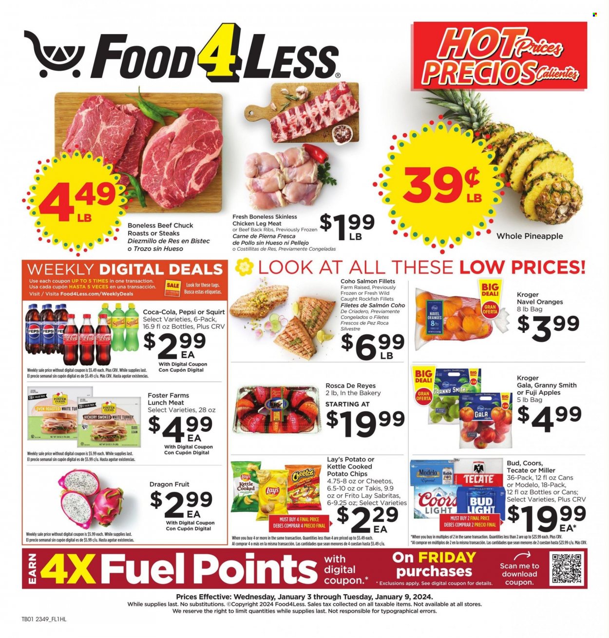 Food 4 Less ad - 01/03/2024 - 01/09/2024. Page 1