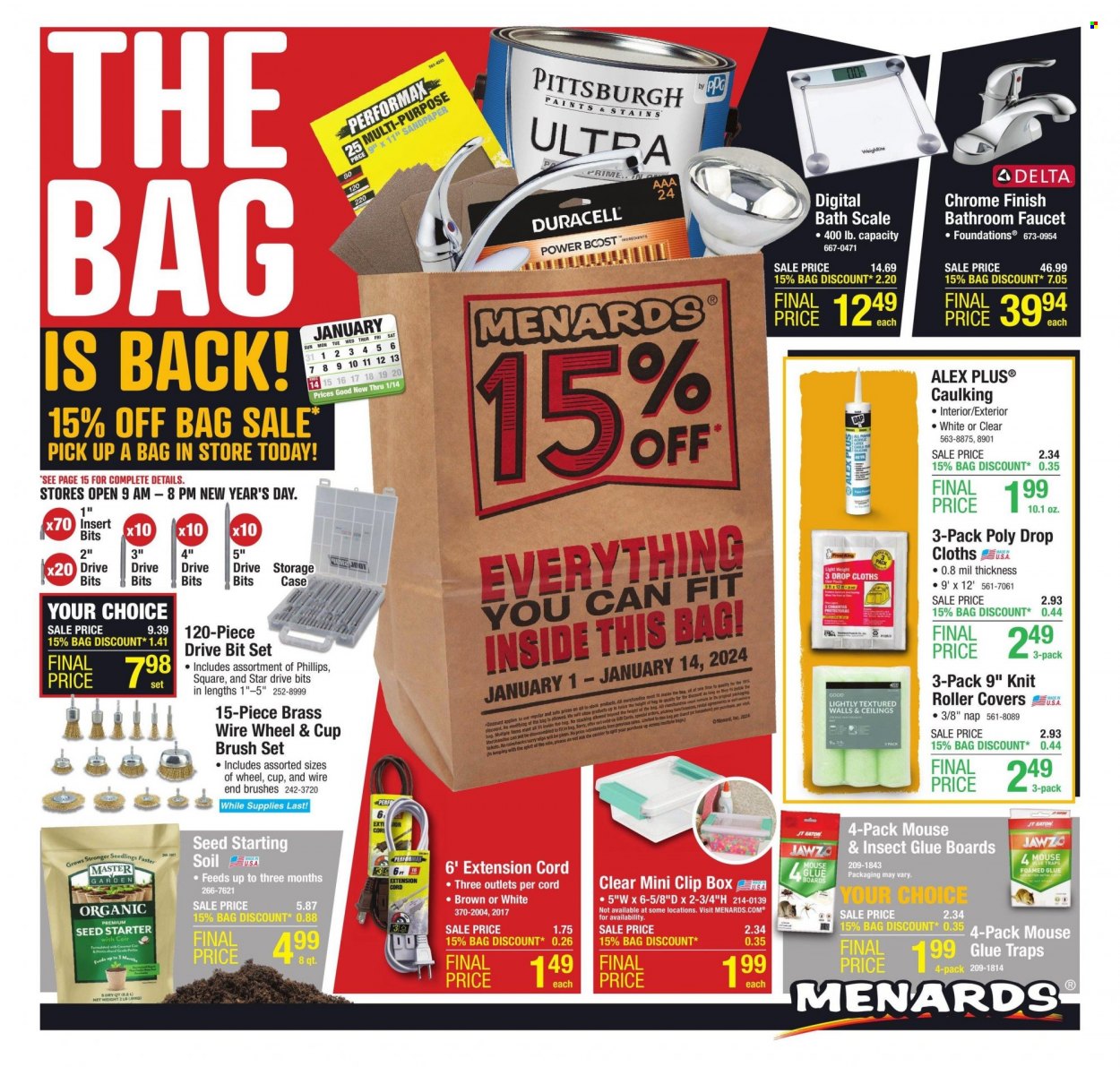 Menards ad - 01/01/2024 - 01/14/2024. Page 1