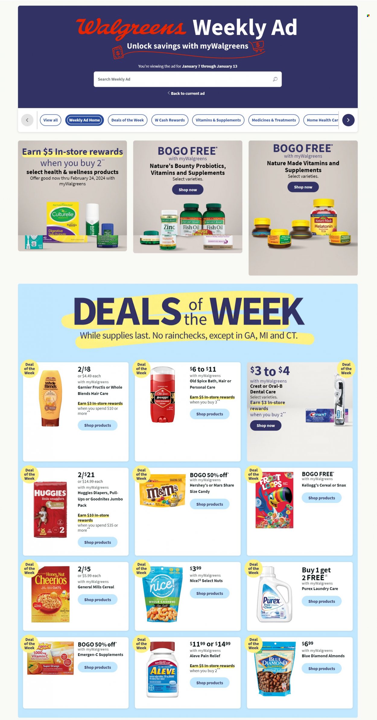 Walgreens ad - 01/07/2024 - 01/13/2024. Page 1