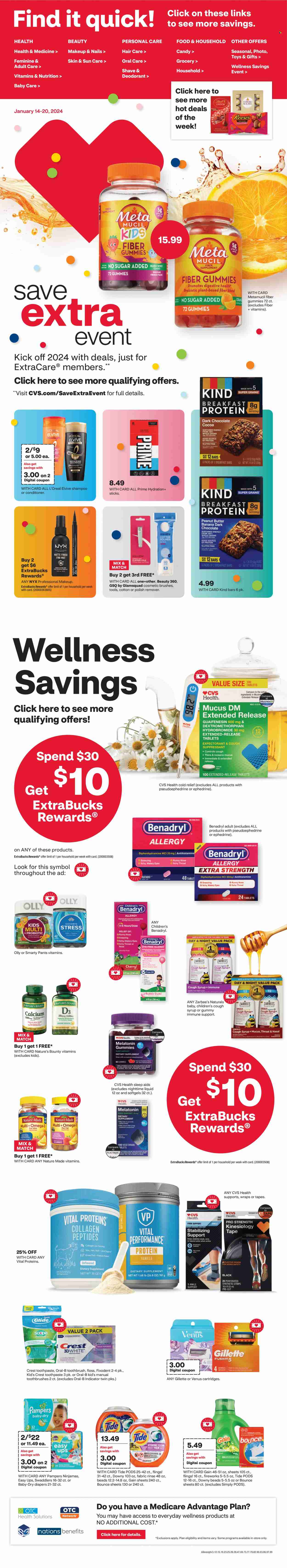 CVS Pharmacy ad - 01/14/2024 - 01/20/2024. Page 1