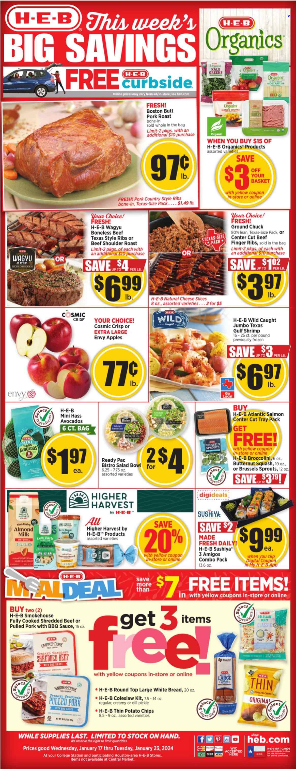 H-E-B ad - 01/17/2024 - 01/23/2024. Page 1