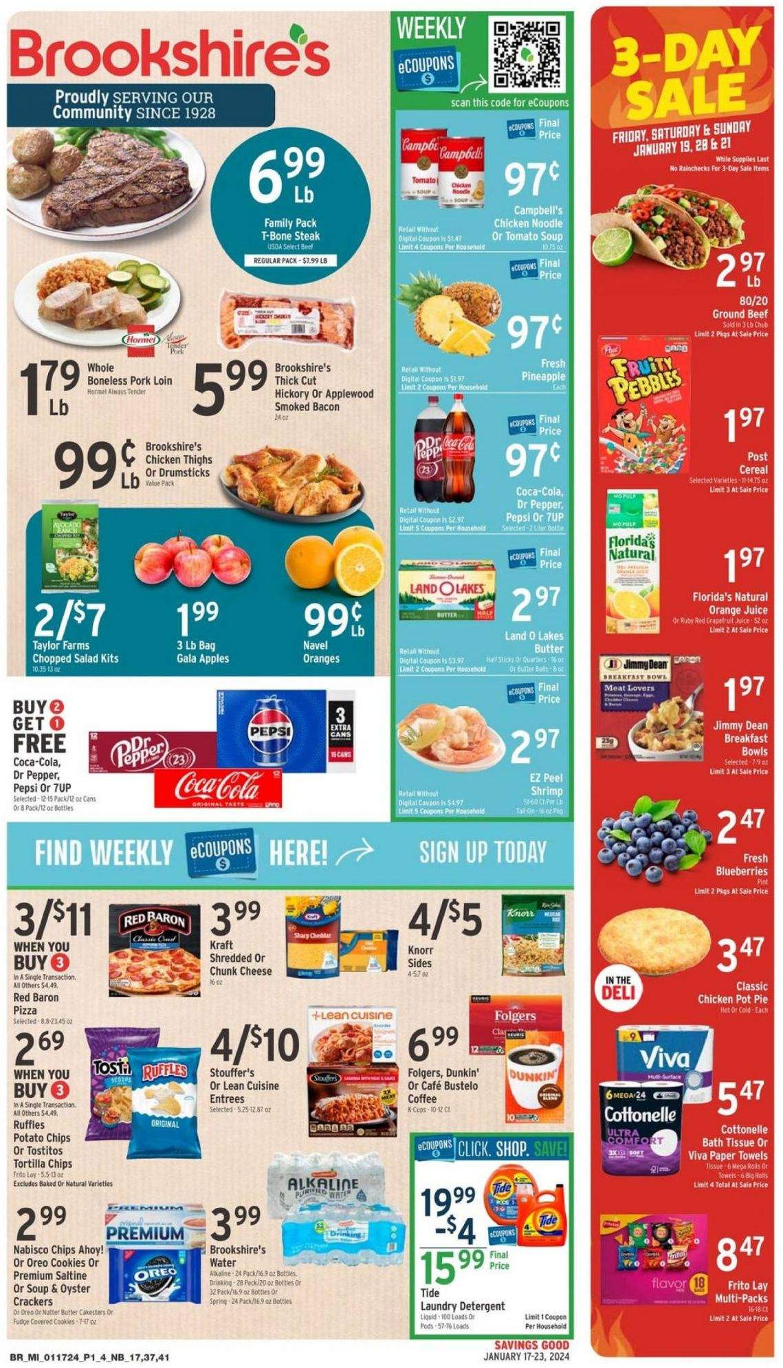 Brookshires ad - 01/17/2024 - 01/23/2024. Page 1