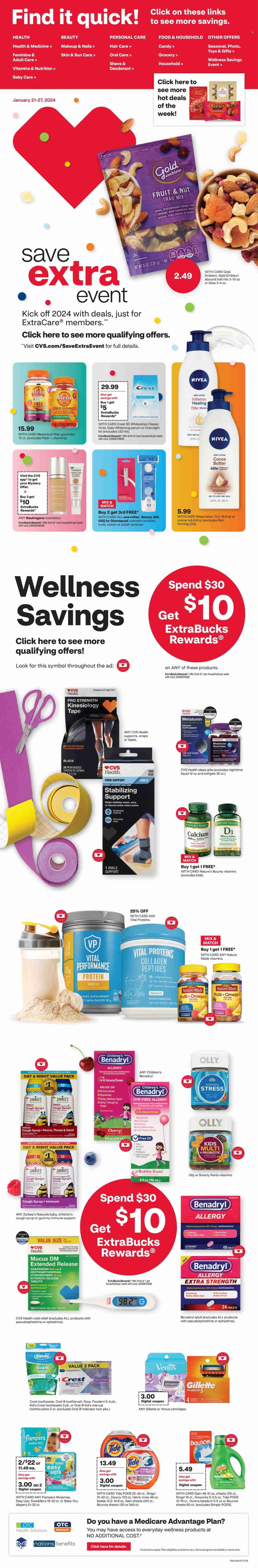 CVS Pharmacy ad - 01/21/2024 - 01/27/2024. Page 1