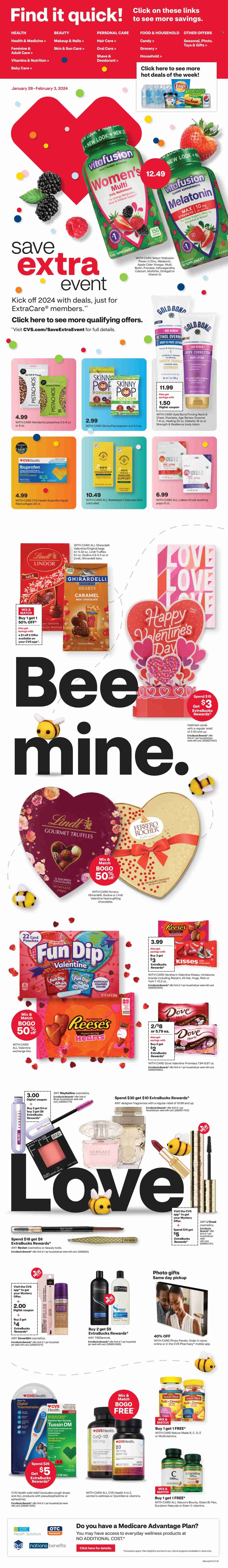 CVS Pharmacy ad - 01/28/2024 - 02/03/2024. Page 1