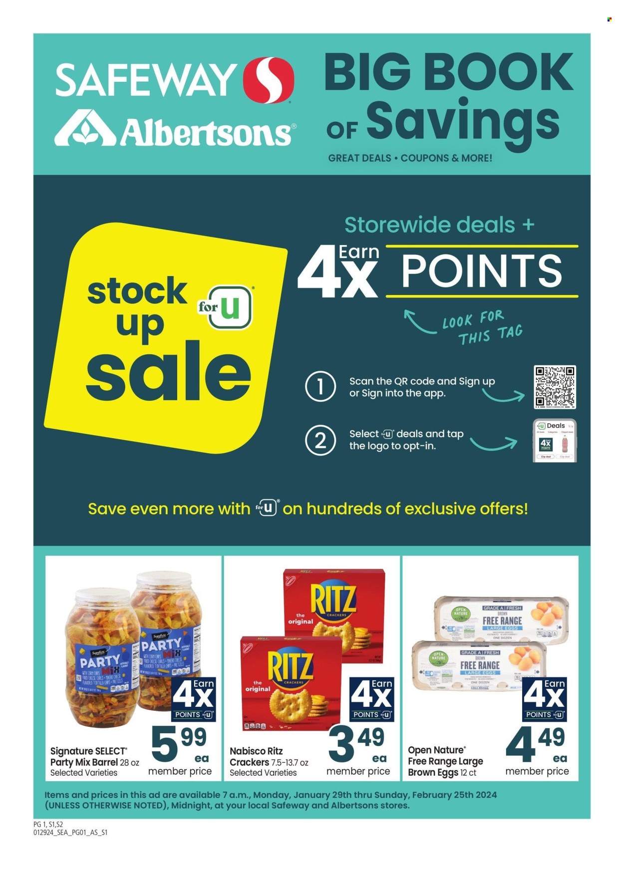 Safeway ad - 01/29/2024 - 02/25/2024. Page 1