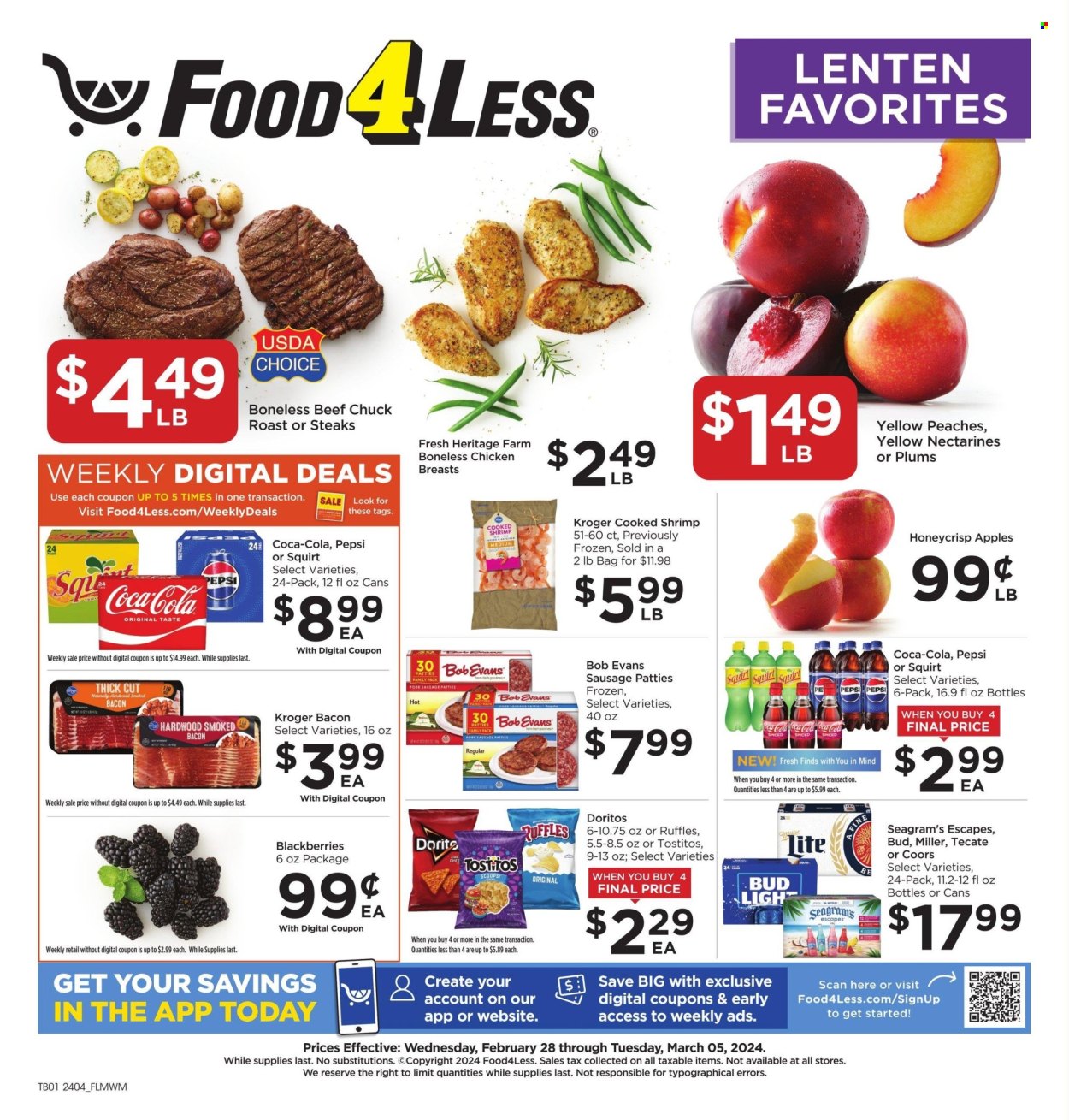 Food 4 Less ad - 02/28/2024 - 03/05/2024. Page 1