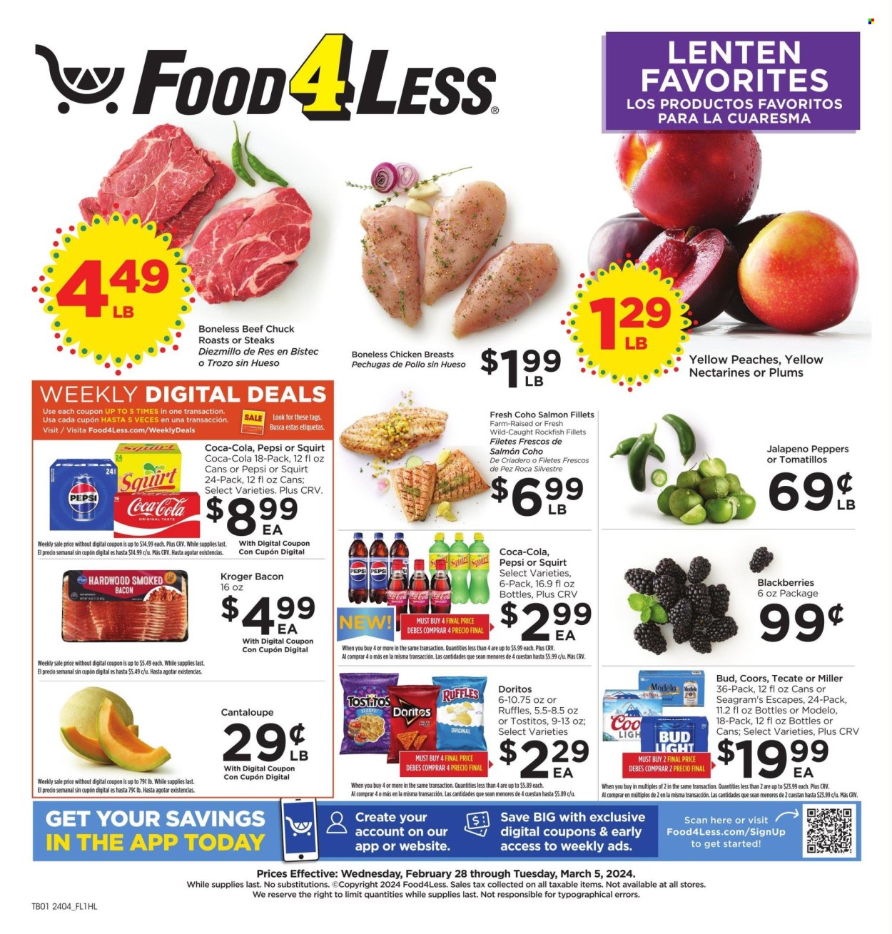 Food 4 Less ad - 02/28/2024 - 03/05/2024. Page 1