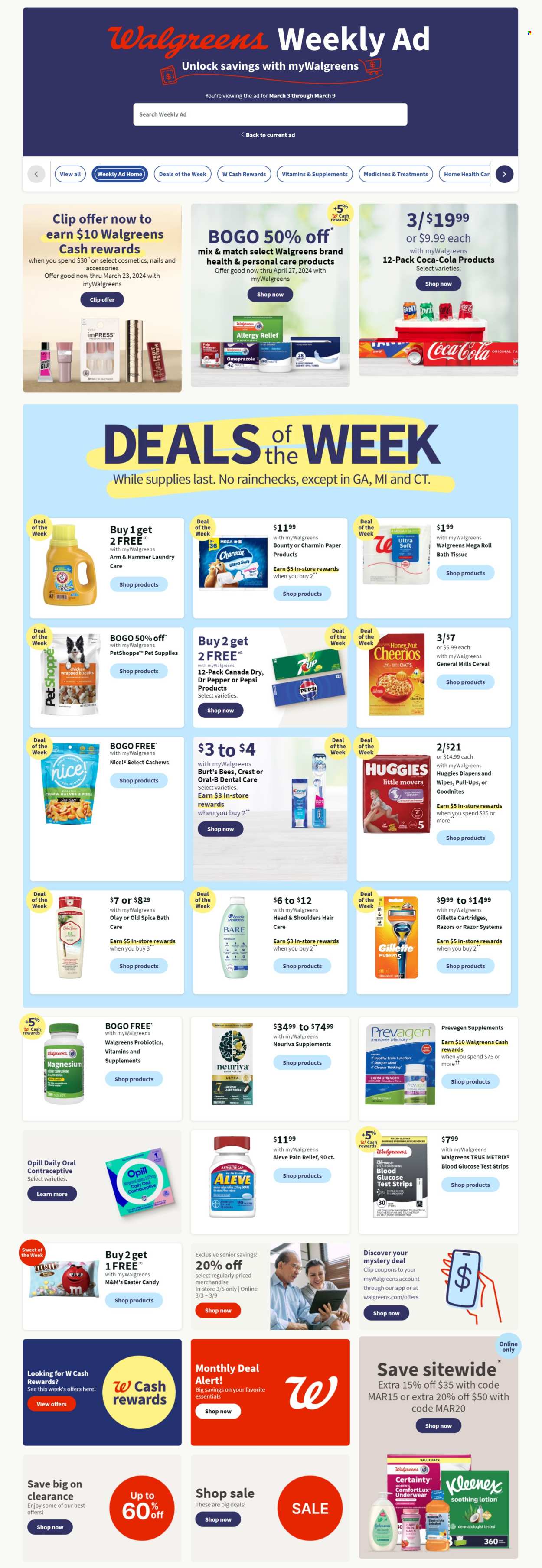 Walgreens ad - 03/03/2024 - 03/09/2024. Page 1