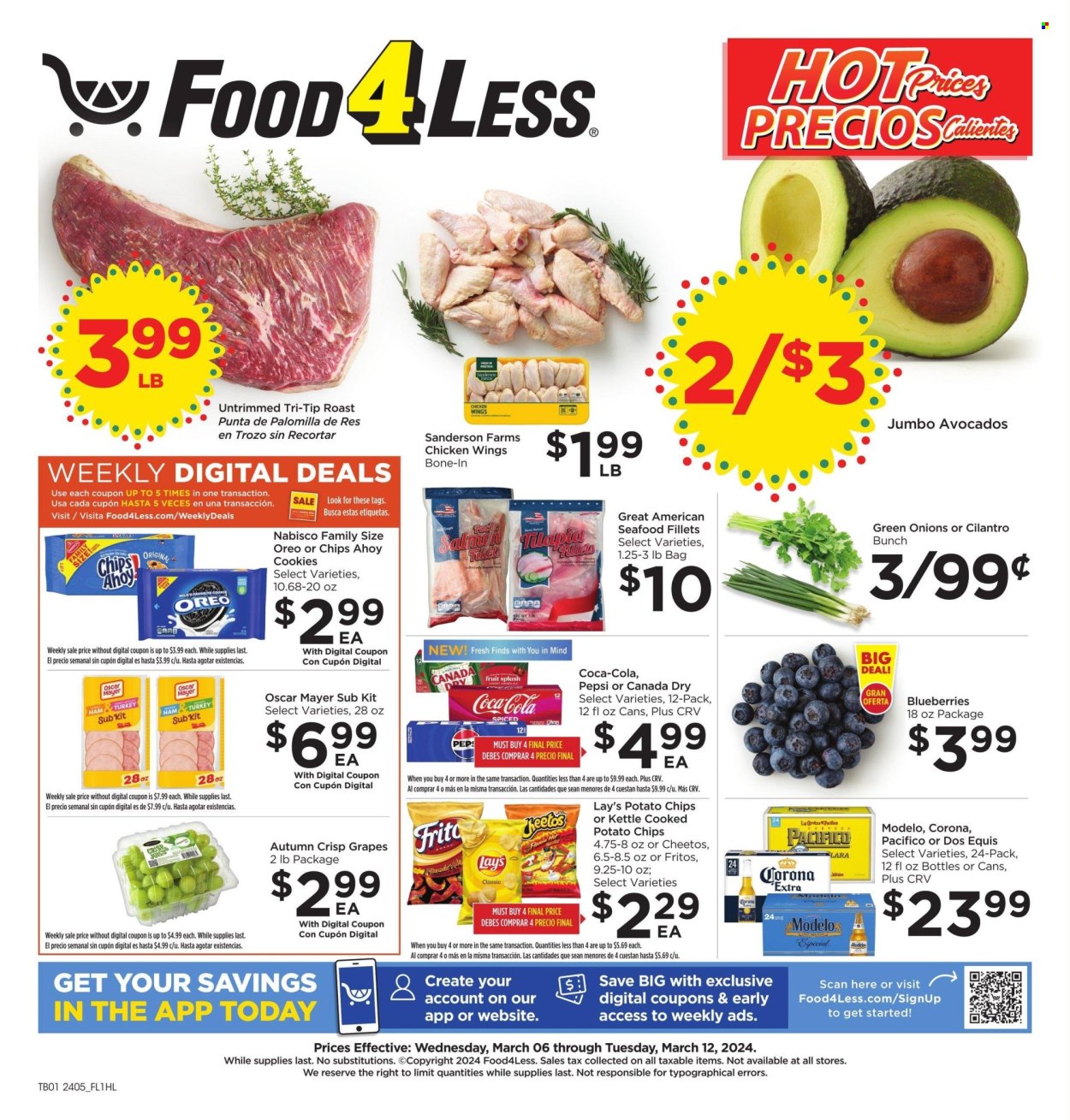 Food 4 Less ad - 03/06/2024 - 03/12/2024. Page 1