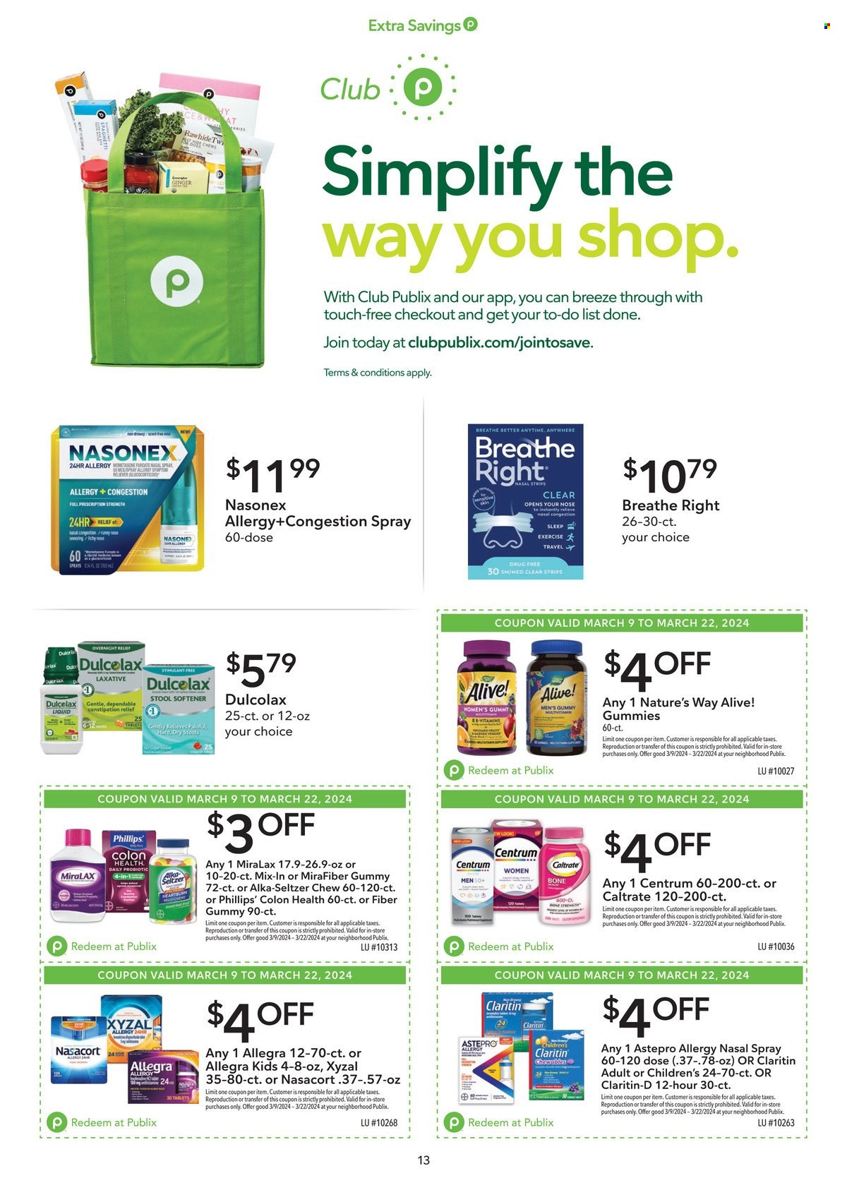 Publix ad - 03/09/2024 - 03/22/2024. Page 13