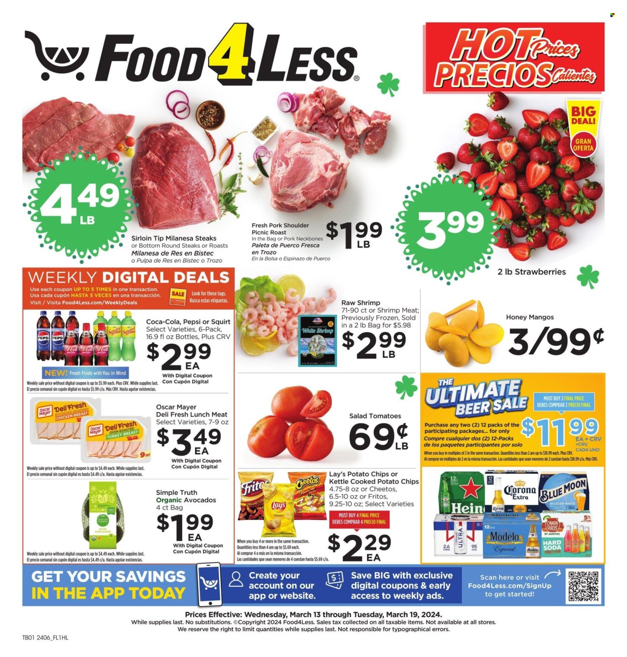 Food 4 Less ad - 03/13/2024 - 03/19/2024. Page 1