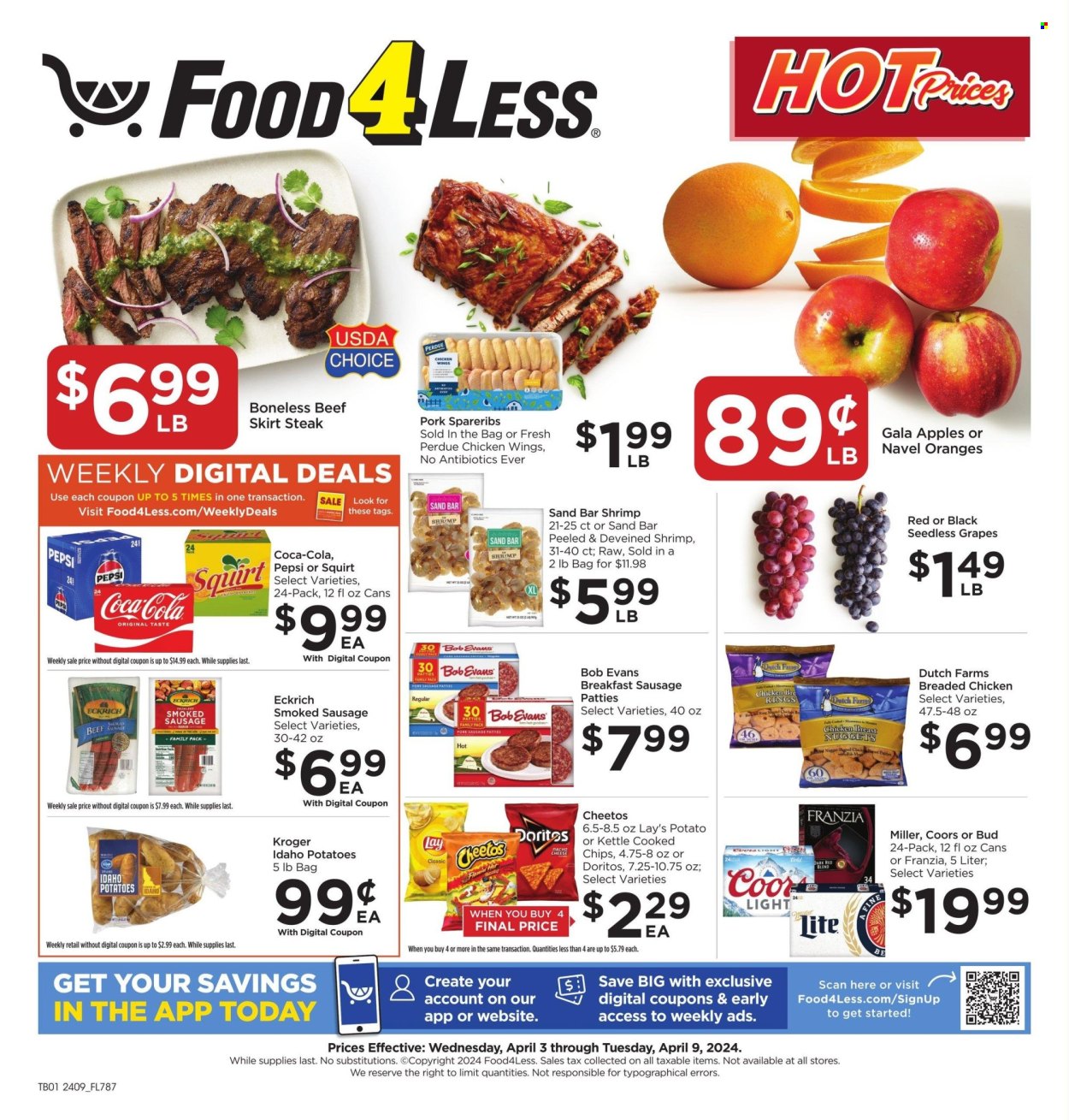 Food 4 Less ad - 04/03/2024 - 04/09/2024. Page 1