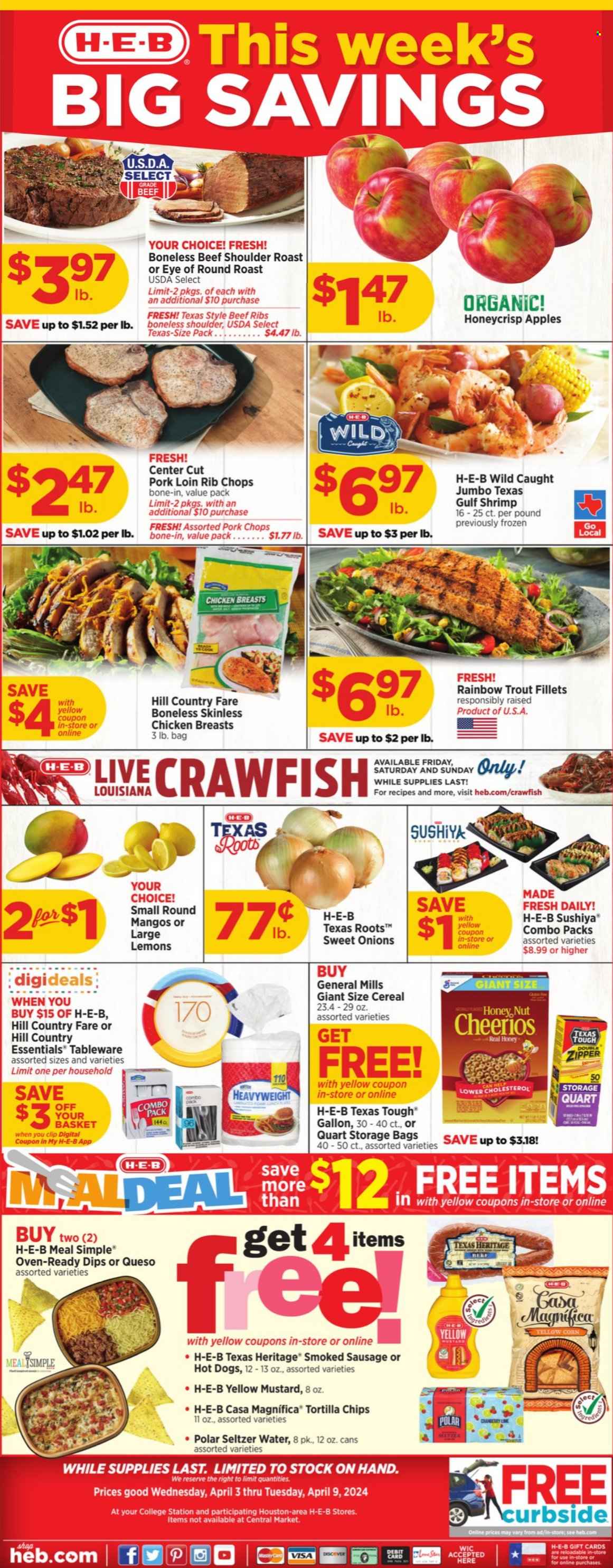 H-E-B ad - 04/03/2024 - 04/09/2024. Page 1