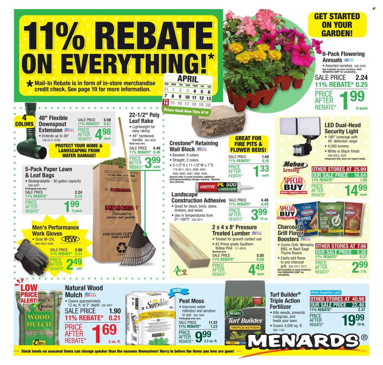Menards ad - 04/04/2024 - 04/14/2024. Page 1