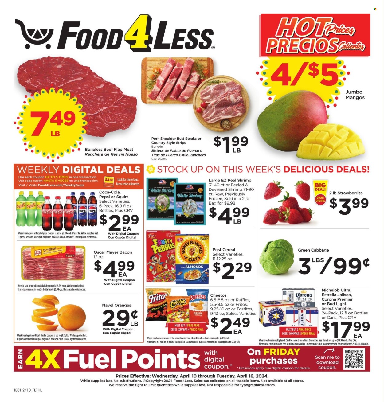 Food 4 Less ad - 04/10/2024 - 04/16/2024. Page 1