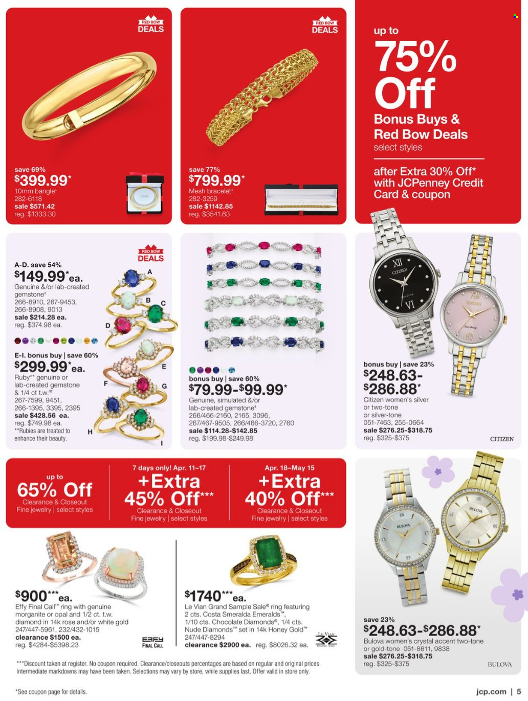 thumbnail - JCPenney Flyer - 04/11/2024 - 05/15/2024 - Sales products - bracelet, jewelry. Page 5.