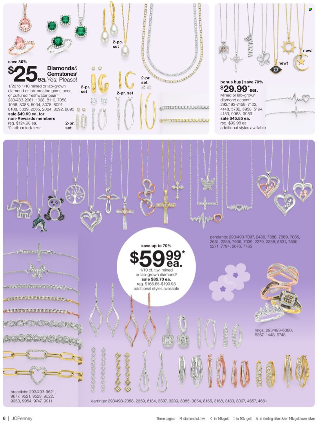 thumbnail - JCPenney Flyer - 04/11/2024 - 05/15/2024 - Sales products - bracelet, earrings, pendant. Page 6.