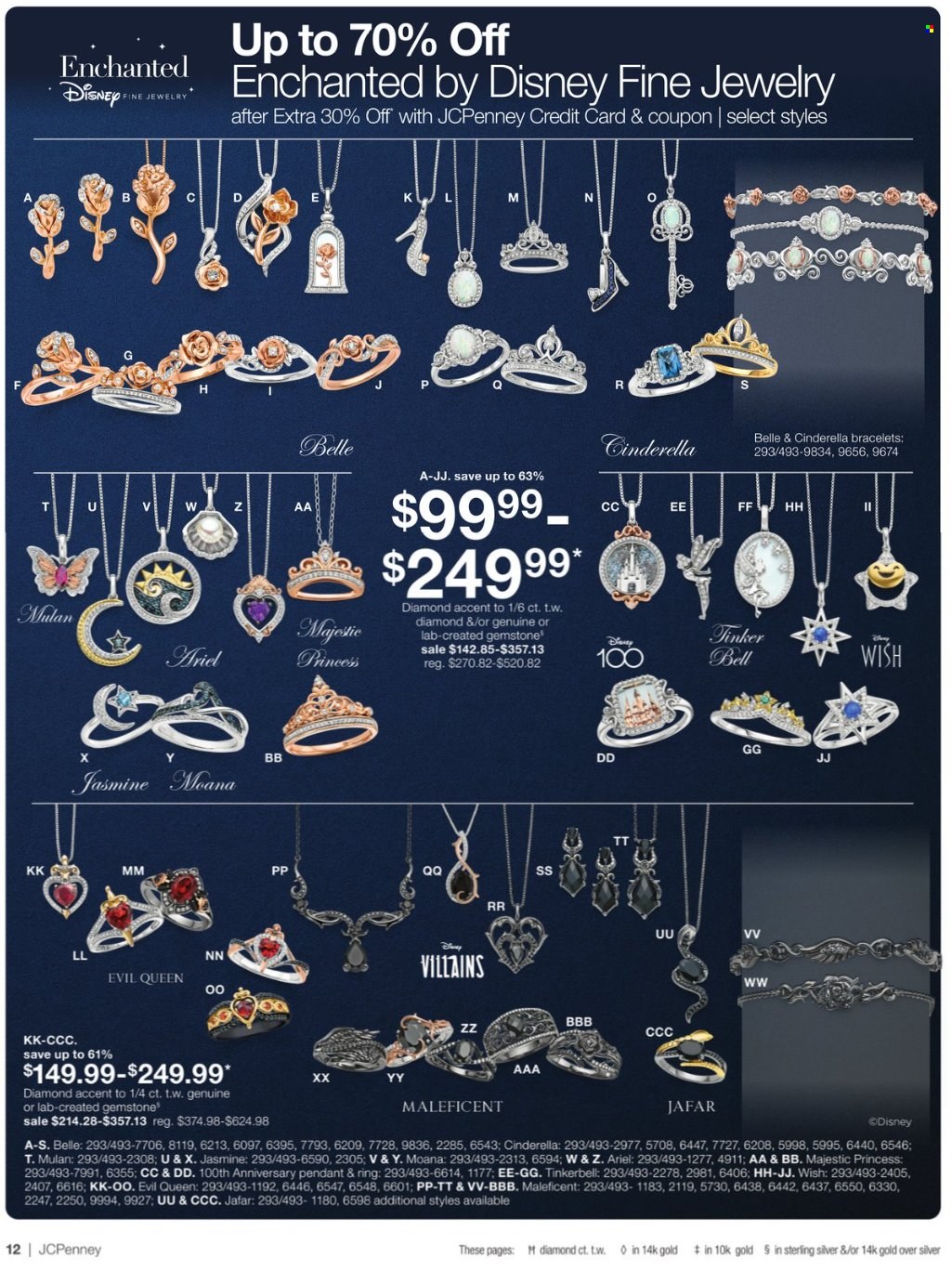 thumbnail - JCPenney Flyer - 04/11/2024 - 05/15/2024 - Sales products - Disney, bracelet, pendant, jewelry, princess. Page 12.