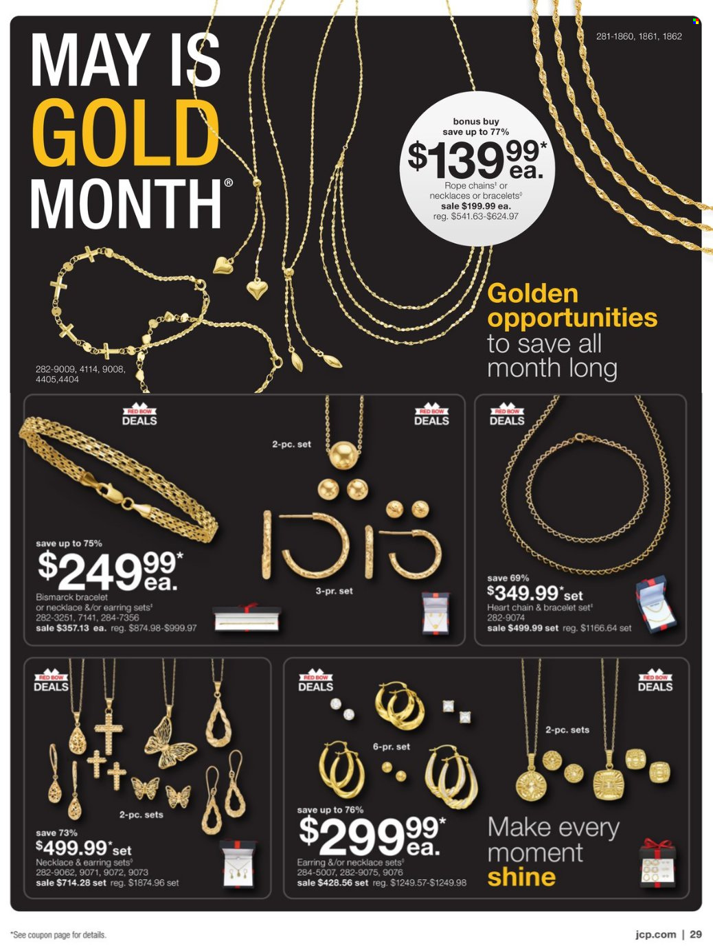 thumbnail - JCPenney Flyer - 04/11/2024 - 05/15/2024 - Sales products - bracelet, earrings, necklace. Page 29.
