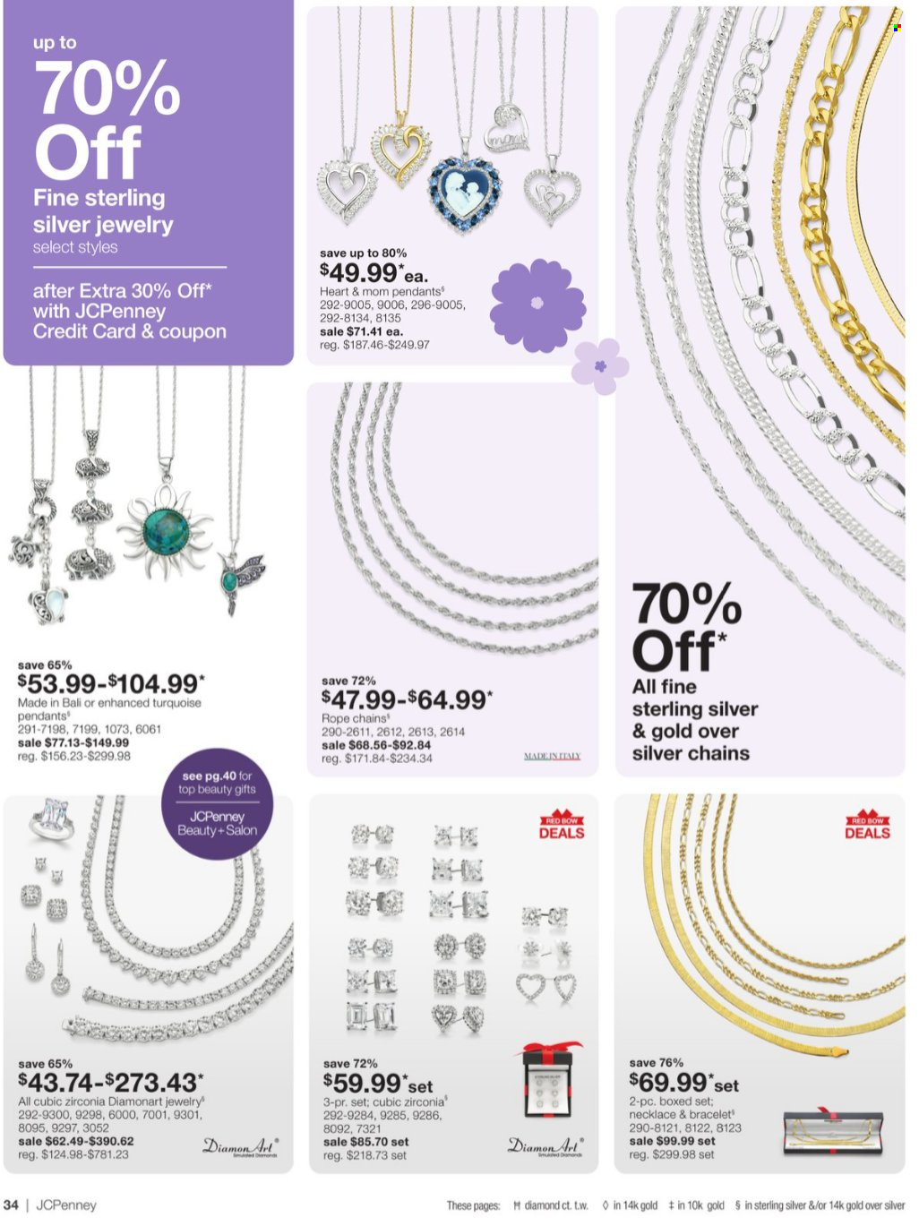 thumbnail - JCPenney Flyer - 04/11/2024 - 05/15/2024 - Sales products - bracelet, necklace, pendant, jewelry. Page 34.
