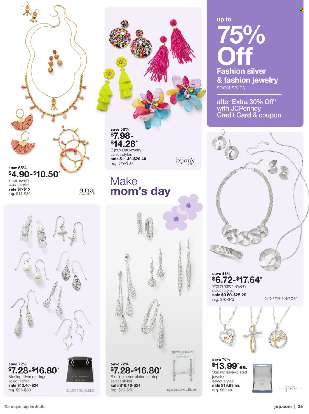 thumbnail - JCPenney Flyer - 04/11/2024 - 05/15/2024 - Sales products - earrings, jewelry. Page 35.