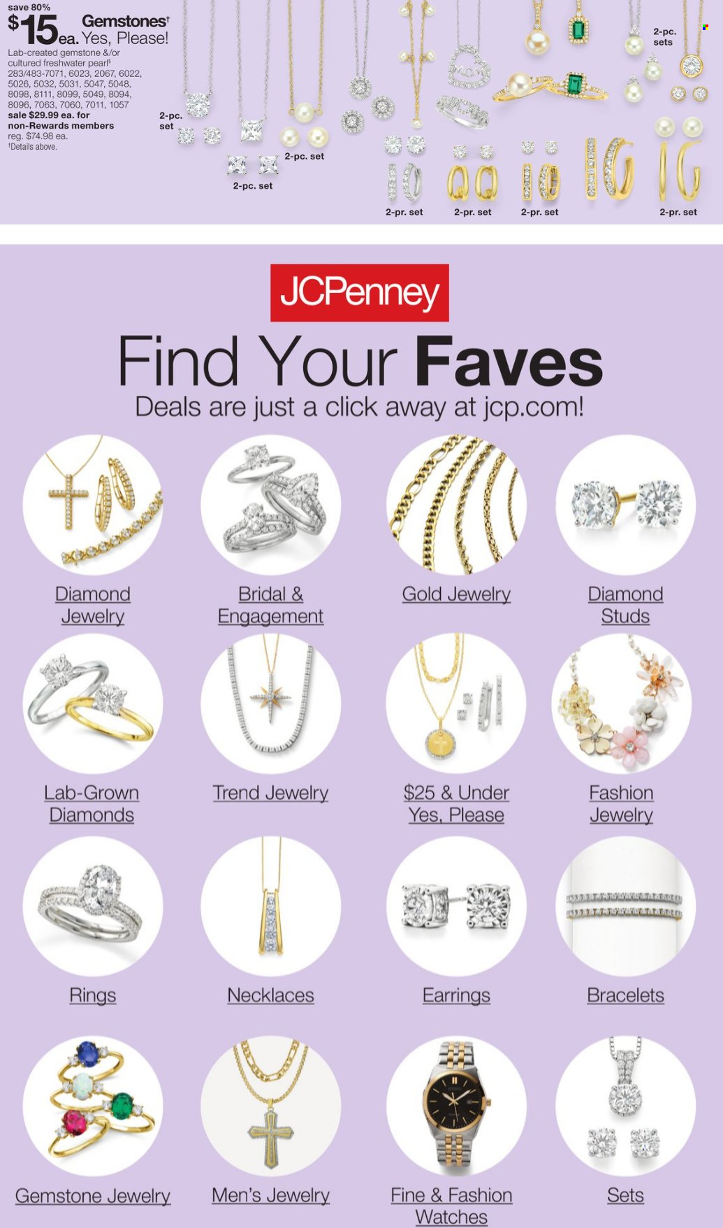 thumbnail - JCPenney Flyer - 04/11/2024 - 05/15/2024 - Sales products - bracelet, earrings, studs, watch, jewelry. Page 45.