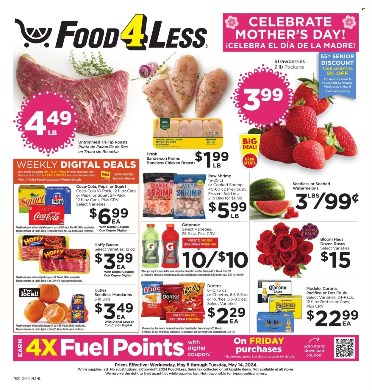 Food 4 Less ad - 05/08/2024 - 05/14/2024. Page 1